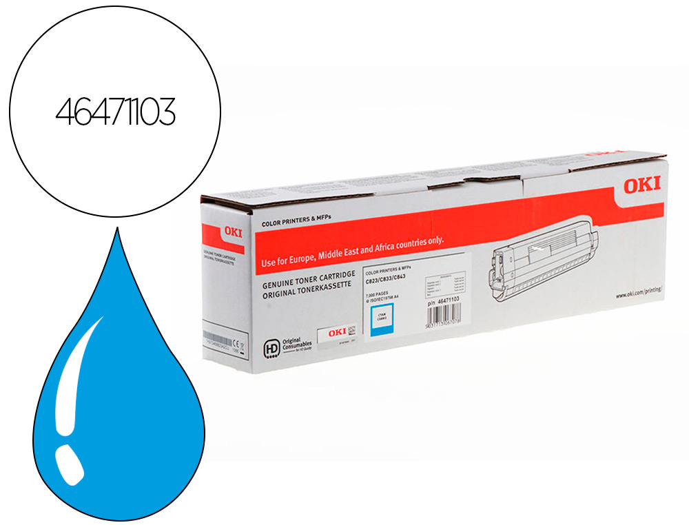 OKI - Toner laser 46471103 cian 7000 paginas (Ref. 46471103)