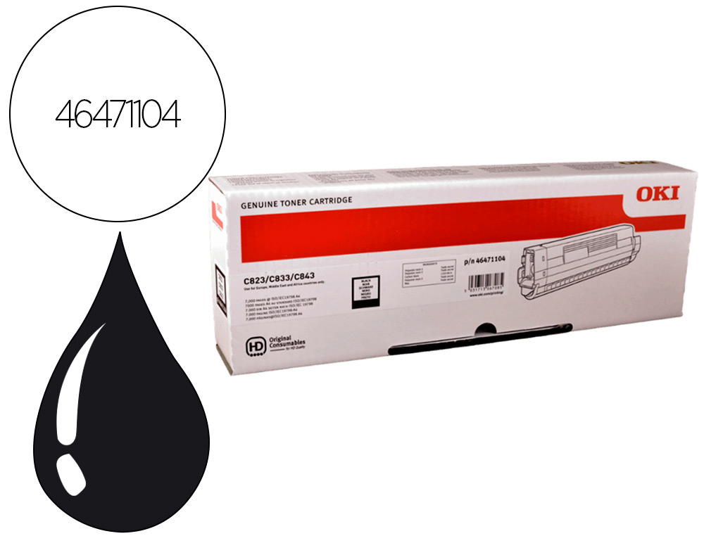 OKI - Toner laser 46471104 negro 7000 paginas (Ref. 46471104)
