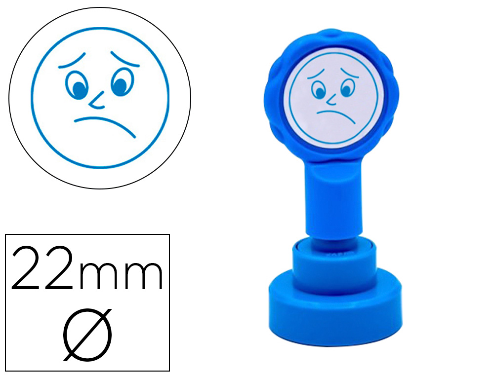 ARTLINE - Sello emoticono disgusto color azul 22 mm diametro (Ref. 11737)