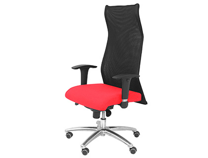 PIQUERAS Y CRESPO - Silla de direccion pyc respaldo alto regulable en altura roja alto 1210+90 mm ancho 630 mm prof 630 mm (Ref. 13SXLBALI350)