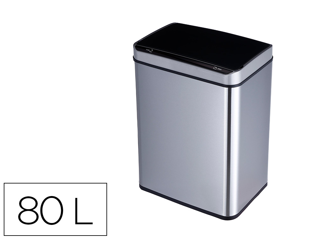 Q-CONNECT - Papelera metalica con sensor automatico capacidad 80 litros 820x270x400 mm (Ref. KF11310)