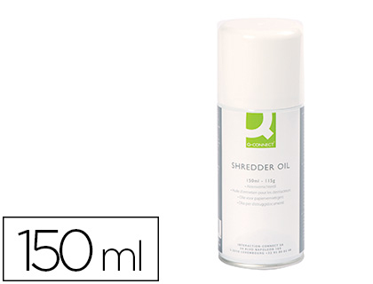 Q-CONNECT - Aceite lubricante en spray para destructora de documentos 150 ml (Ref. KF14455)