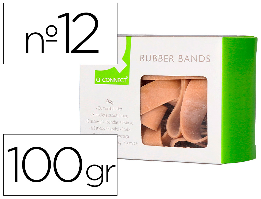 Q-CONNECT - Bandas elasticas 100 gr 120x10 mm numero 12 (Ref. KF14648)