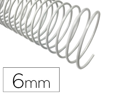 Q-CONNECT - Espiral metalico blanco 64 5:1 6 mm 1mm caja de 200 unidades (Ref. KF17123)
