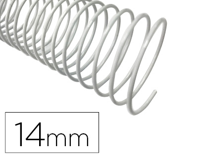 Q-CONNECT - Espiral metalico blanco 64 5:1 14 mm 1mm caja de 100 unidades (Ref. KF17127)