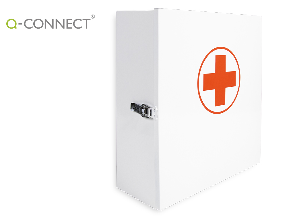 Q-CONNECT - Botiquin metalico 4 compartimentos vacio primeros auxilios 330x360x120 mm (Ref. KF17348)