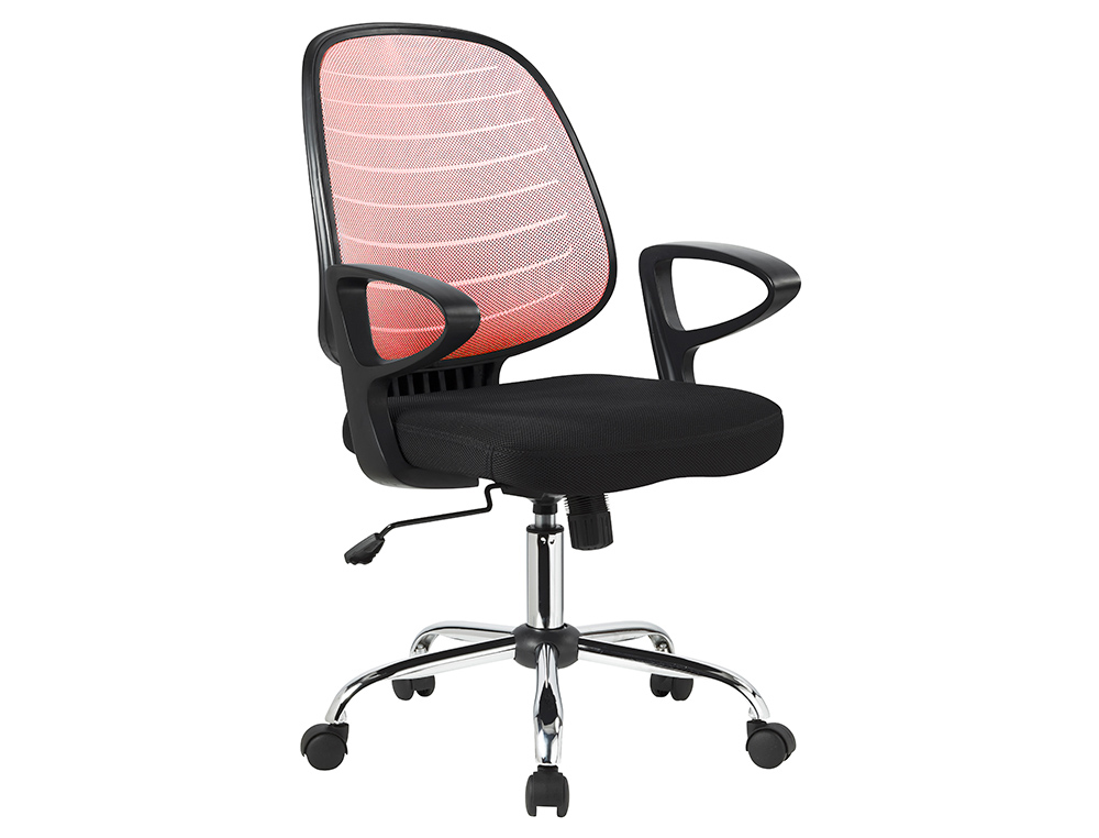 Q-CONNECT - Silla giratoria base metal regulable en altura 920+80mm alto 600mm ancho 580mm profundidad rojo (Ref. KF19020)