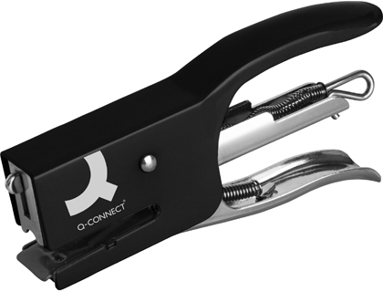 Q-CONNECT - Grapadora kf22340 de tenaza metalica color negro capacidad 12 hojas usa grapas numero 10 (Ref. KF22340)