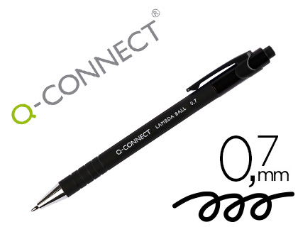 Q-CONNECT - Boligrafo retractil con grip 0,7 mm color negro (Ref. KF00672)