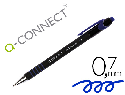 Q-CONNECT - Boligrafo retractil con grip 0,7 mm color azul (Ref. KF00673)