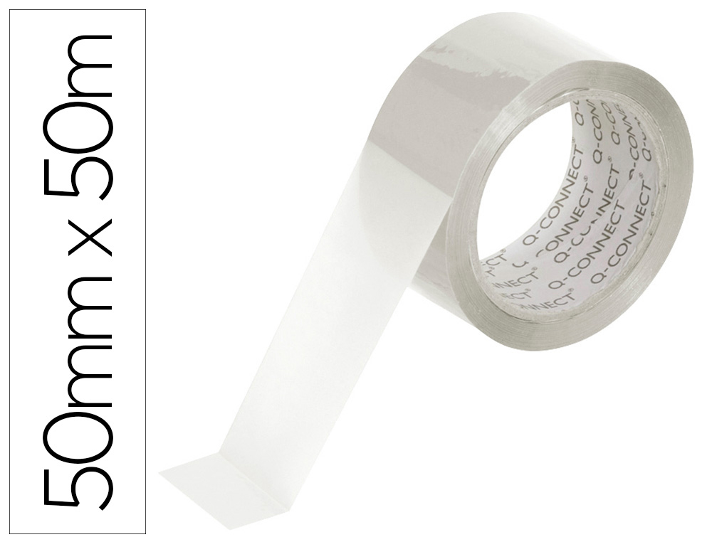 Q-CONNECT - Cinta adhesiva polipropileno transparente 132 mt x 50 mm para embalaje (Ref. KF11269)