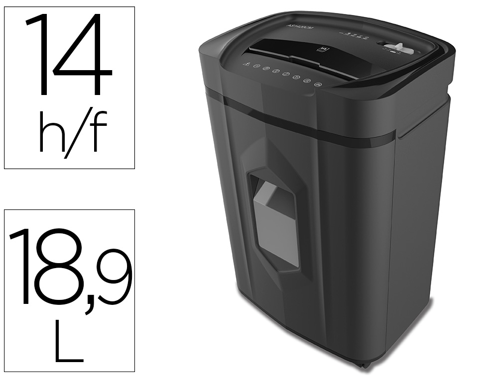 Q-CONNECT - Destructora de documentos kf17109 seguridad p4capacidad de corte 14 hojas clips grapas tarjetas y cd (Ref. KF17109)