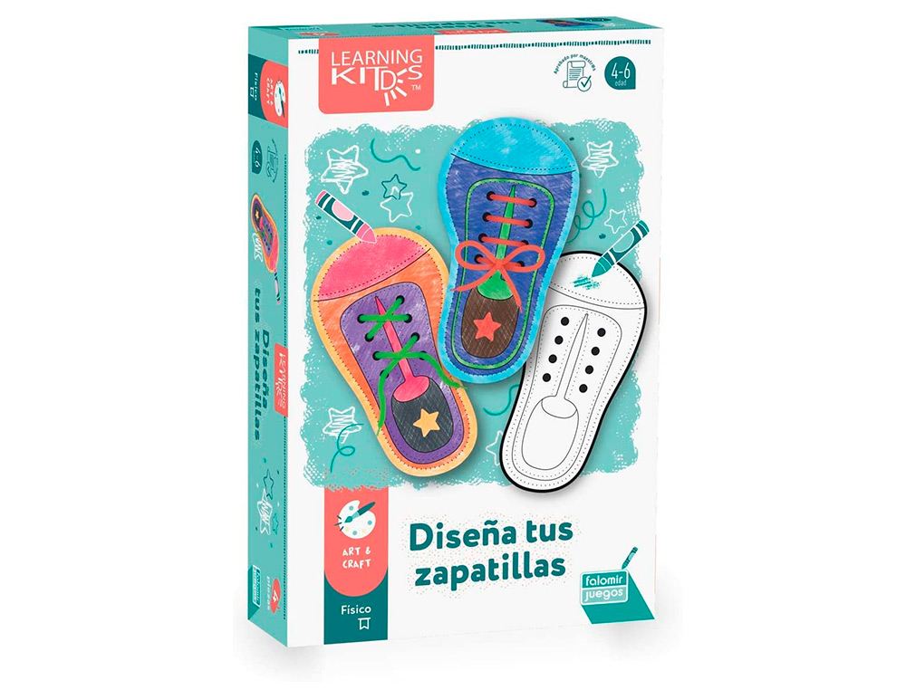 FALOMIR JUEGOS - FALOMIR - Juego educativo diseña tus zapatillas motricidad fina (Ref. 30023)