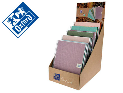 OXFORD - Cuaderno espiral european book nature din a4+ expositor sobremesa de 21 unidades surtidas (Ref. 400106969)