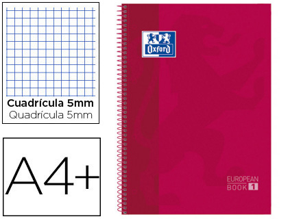 OXFORD - Cuaderno espiral ebook 1 school classic din a4+ 80 hojas cuadro 5 mm blanco (Ref. 400117449)