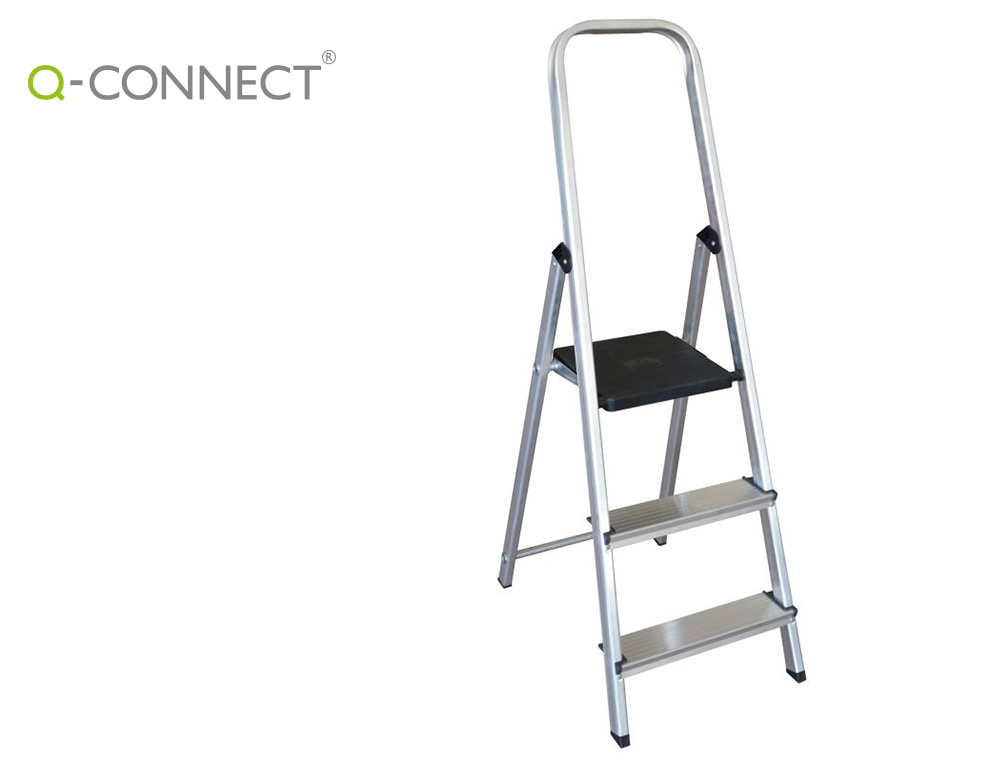 Q-CONNECT - Escalera de aluminio 3 peldaños 590x400x1260 mm peso maximo 150 kg en-131 (Ref. KF11141)