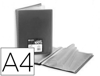 CARCHIVO - Carpeta archivex star escaparate con espiral 40 fundas din A4 negro (Ref. 53034006)
