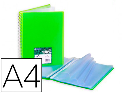 CARCHIVO - Carpeta archivex star escaparate con espiral 40 fundas din A4 verde (Ref. 53034051)