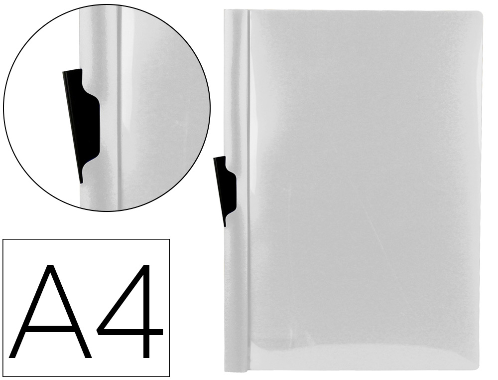 LIDERPAPEL - Carpeta dossier pinza lateral polipropileno din A4 transparente 30 hojas pinza deslizante (Ref. DP20)