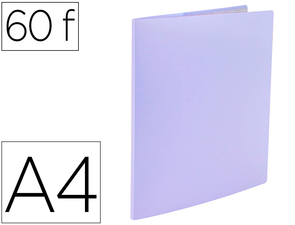 LIDERPAPEL - Carpeta escaparate 60 fundas polipropileno din A4 lavanda opaco (Ref. EC87)