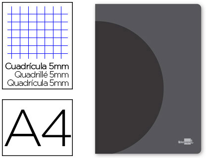 LIDERPAPEL - Libreta 360 tapa de plastico A4 48 hojas 90g/m2 5mm con doble margen tapa negra (Ref. LF09)