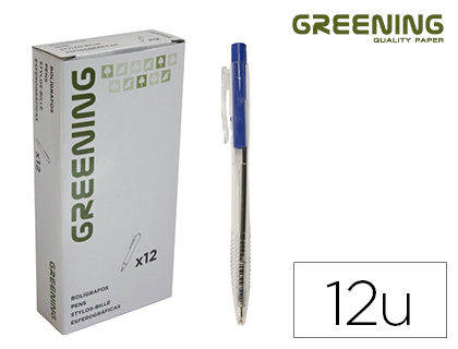 GREENING - Boligrafo azul retractil (Ref. GN02)