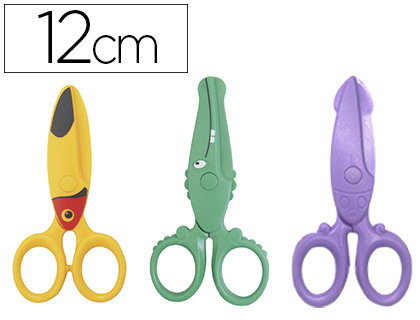 LIDERPAPEL - Tijera escolar 12cm especial para infantil corta papel y carton unidad (Ref. TI12)