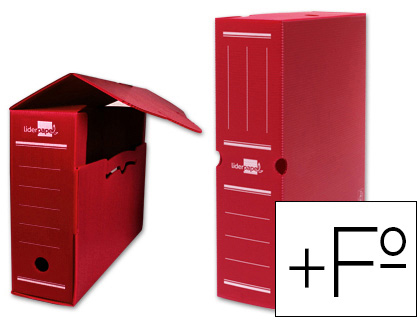 LIDERPAPEL - Caja archivo definitivo plastico rojo 387x275x105 mm (Ref. DF19)