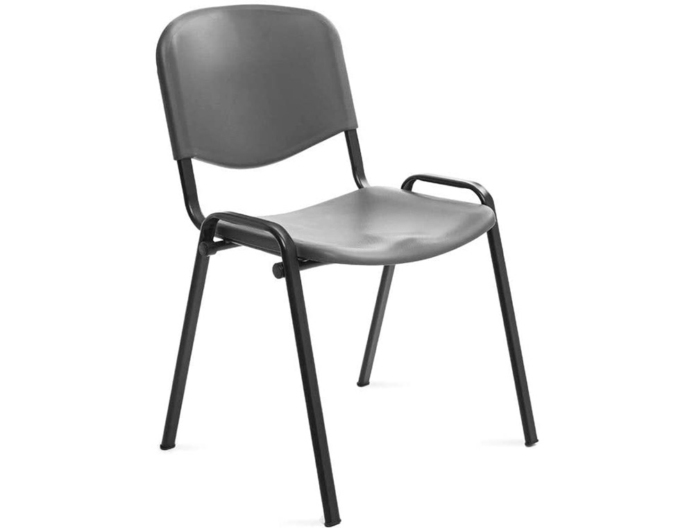 ROCADA - Silla confidente estructura metalica respaldo y asiento en polimero color gris (Ref. 975V15-1)