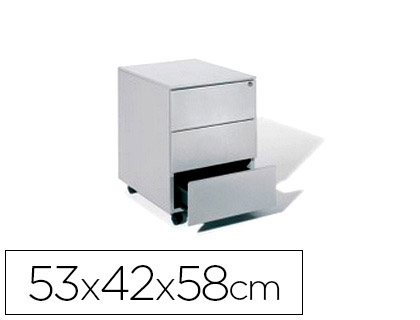 ROCADA - Cajonera metalica con tres cajones serie store 53x42x58 cm acabado ac00 gris/gris (Ref. 4054AC00)