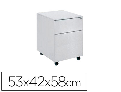 ROCADA - Cajonera metalica con dos cajones serie store 53x42x58 cm acabado ac00 gris/gris (Ref. 4055AC00)