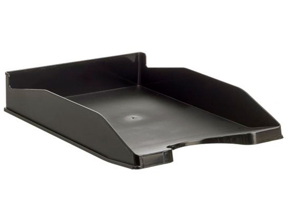 ARCHIVO 2000 - Bandeja sobremesa antimicrobiana sanitized plastico negro apilable 3 posiciones para formatos din (Ref. 742AM NE)
