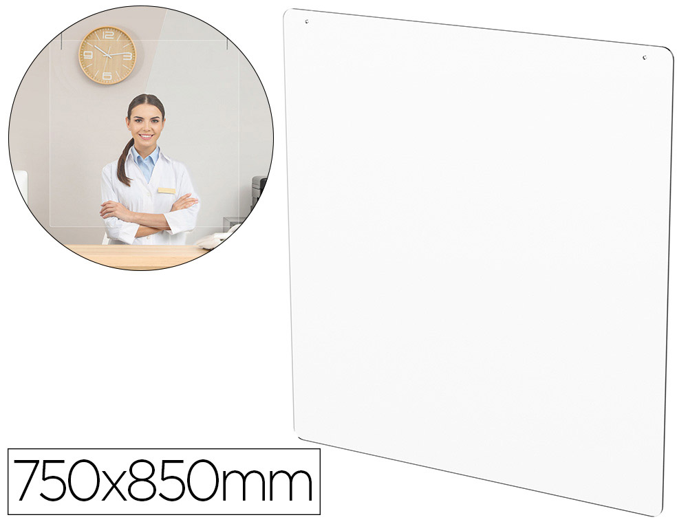 ARCHIVO 2000 - Pantalla de proteccion de techo para mostrador metacrilato ventana 300 x 150 mm medidas 750 x 850 mm (Ref. 32123M TP)