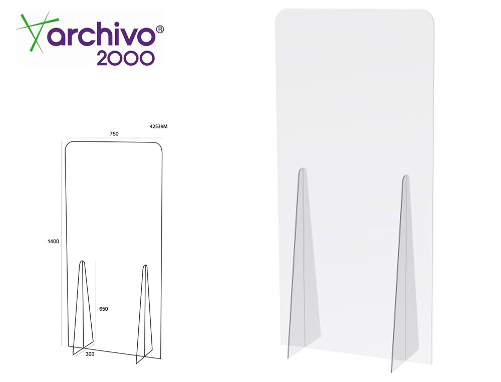 ARCHIVO 2000 - Pantalla de proteccion de pie metacrilato transparente 750x1400 mm (Ref. 42539M CS TP)