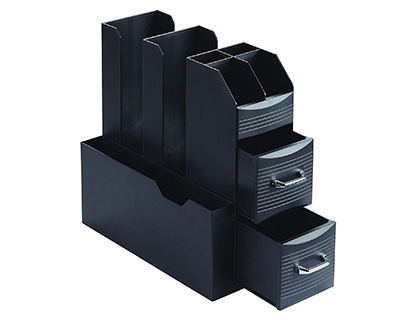ARCHIVO 2000 - Organizador hora del cafe varios compartimentos accesorios cafe polipropileno negro (Ref. CD901 NE)