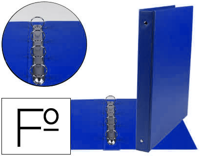 LIDERPAPEL - Carpeta 4 anillas 25 mm redodas plastico folio color azul marino (Ref. CA96)