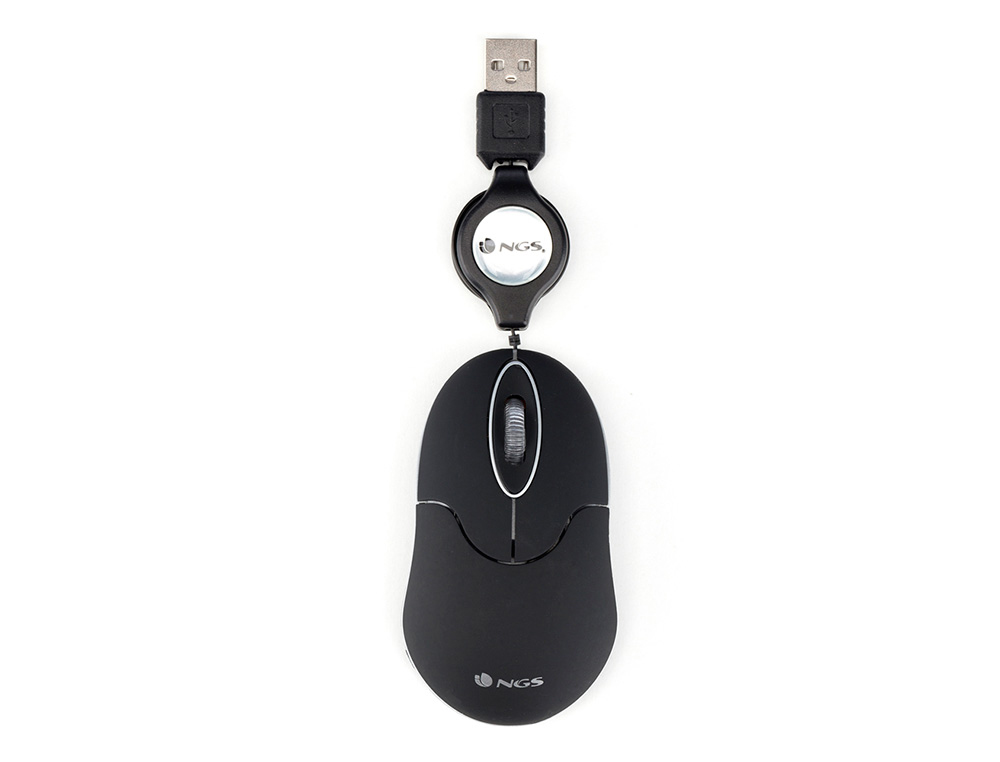 NGS - Raton wired sin 1000 dpi retractil 3 botones usb color negro (Ref. SINBLACK)