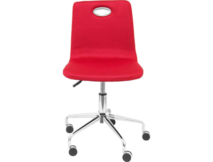 PIQUERAS Y CRESPO - Silla infantil pyc giratoria tapizada regulable en altura alto 640mm largo 280mm profundidad 510mm roja (Ref. 237GMRJ)