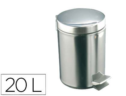 Papelera con pedal acero inoxidable brillo 20 l 435x295x350 mm (Ref. PP006AIBI (DJP72020))