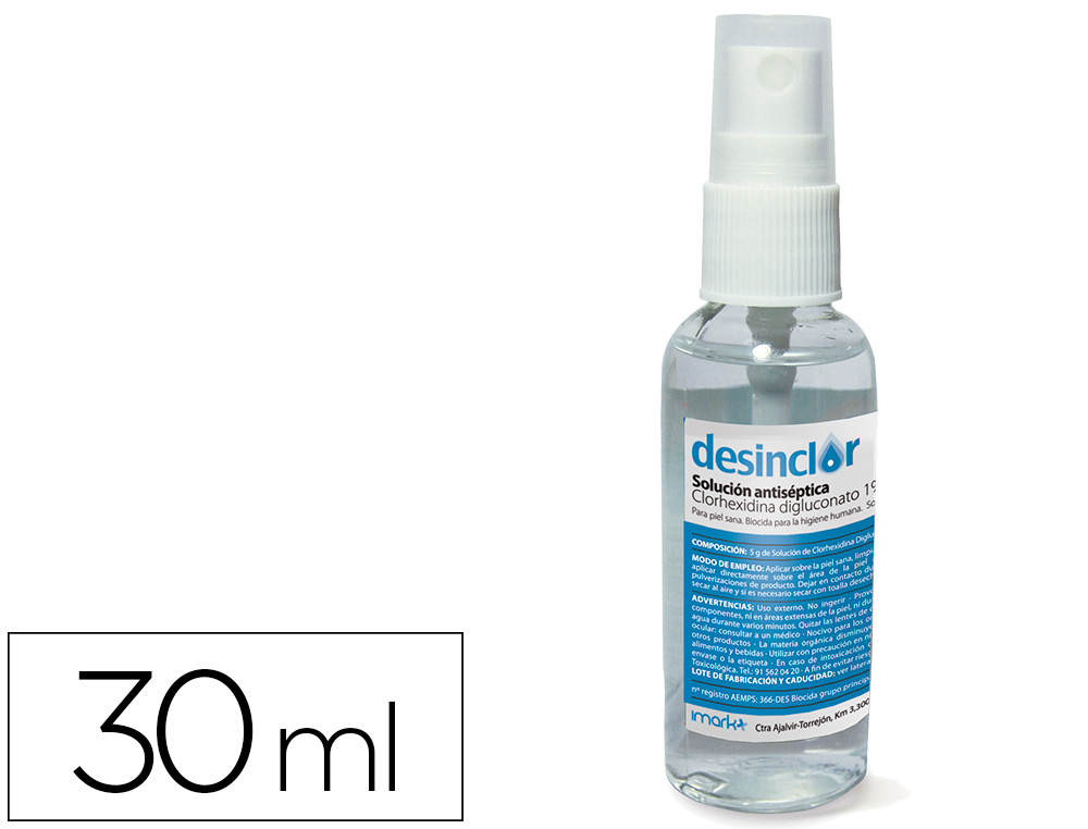Solucion antiseptica clorhexidina desinclor bote pulverizador de 30 ml (Ref. 2222)