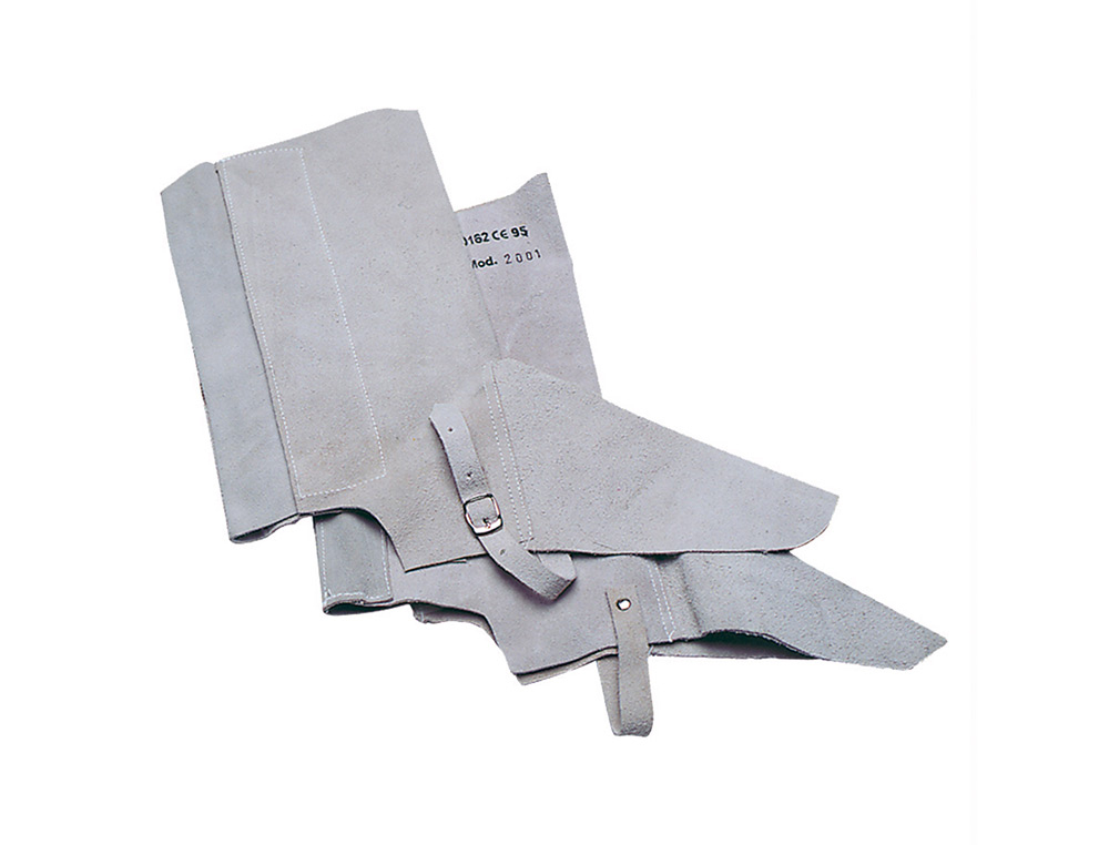 FARU - Polaina para soldador cuero al cromo ajustable con velcro y hebilla 40 cm (Ref. C63)