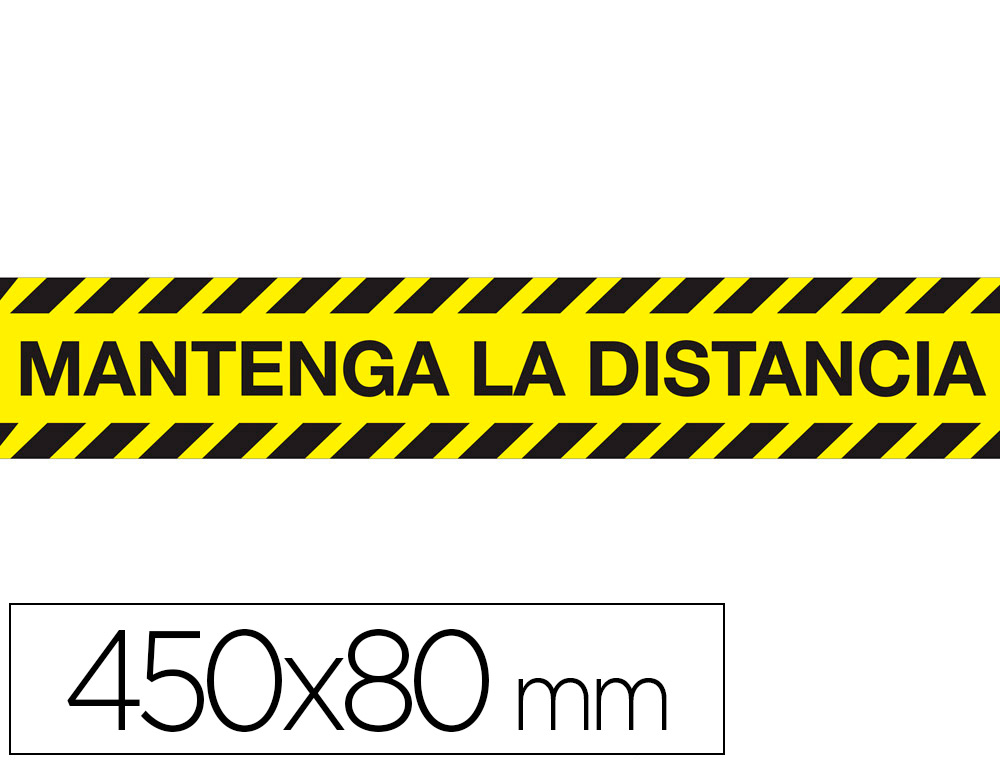 Cinta adhesiva de señalizacion mantenga la distancia de seguridad pvc 165 mc 450x80 mm (Ref. LPS450x80BP5)
