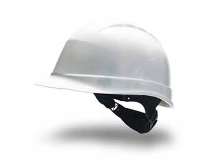 FARU - Casco de proteccion polietileno con ruleta y atalaje 6 puntos ventilado color blanco (Ref. 1470RV-BL)