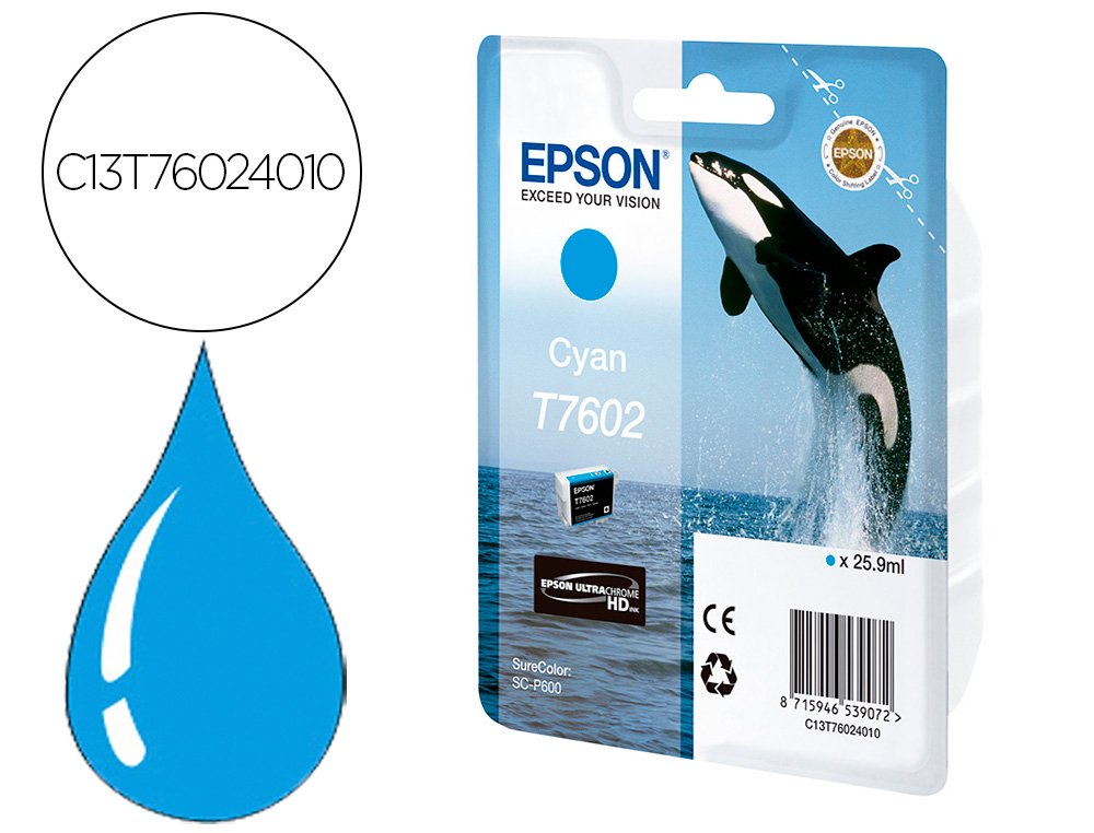 EPSON - Ink-jet surecolor sc-p600 cian (Ref. C13T76024010)