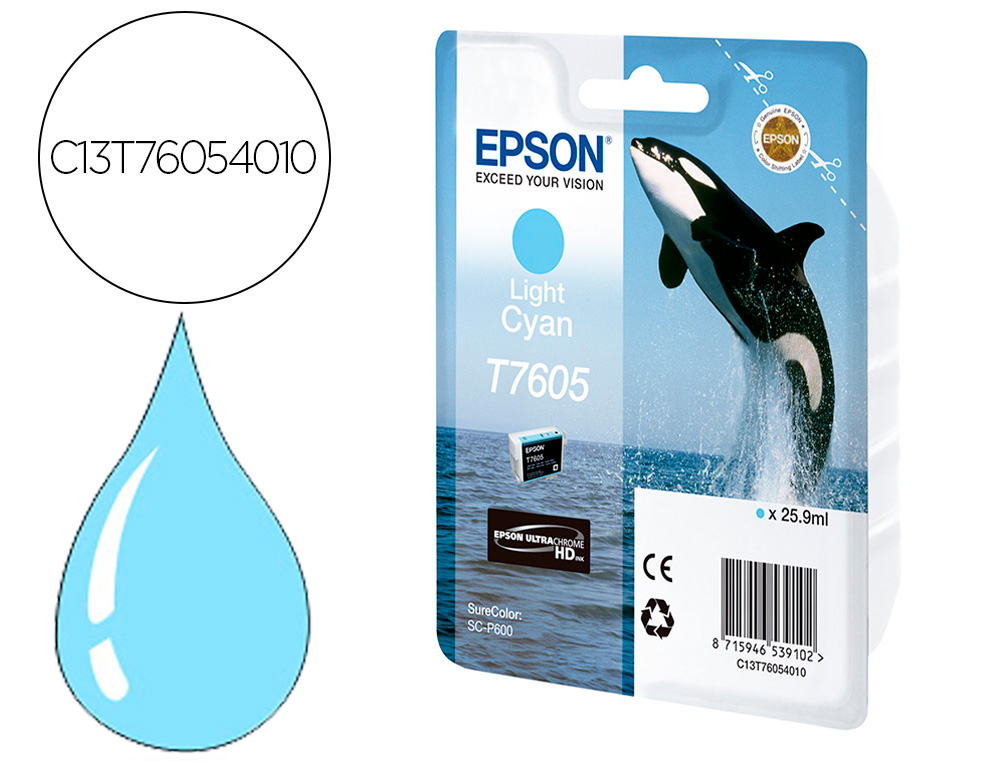 EPSON - Ink-jet surecolor sc-p600 cian claro (Ref. C13T76054010)