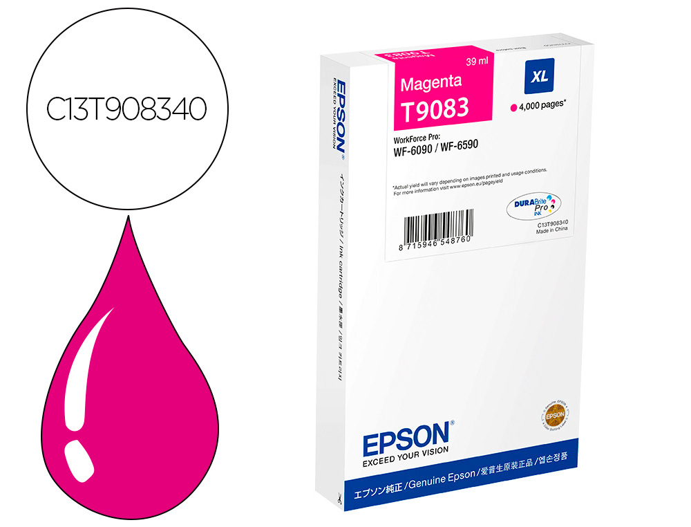 EPSON - Ink-jet wf-6590dwf/wf-6090dw magenta xl (Ref. C13T908340)
