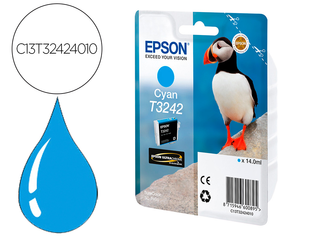 EPSON - Ink-jet surecolor sc-p400 cian (Ref. C13T32424010)