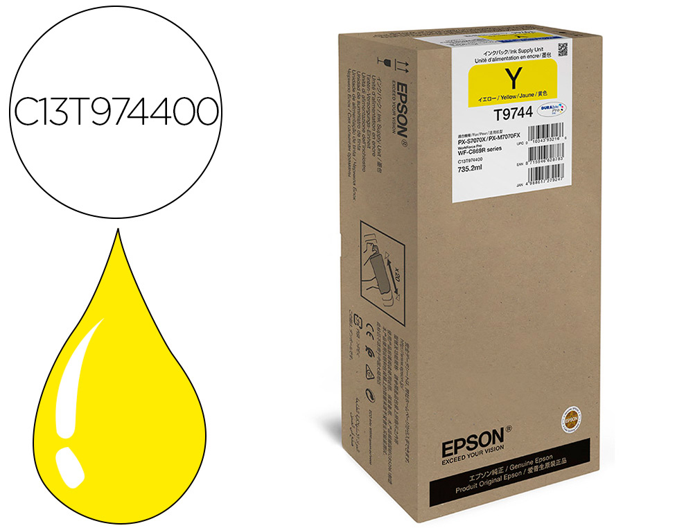 EPSON - Ink-jet workforce pro wf-c869r amarillo xxl ink supply unit (Ref. C13T974400)