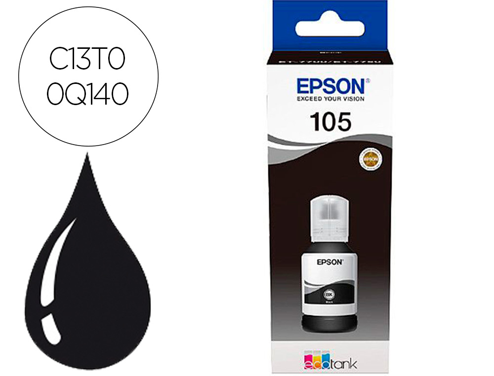 EPSON - Ink-jet 105 ecotank negro ink bottle et-7700 / et-7750 (Ref. C13T00Q140)