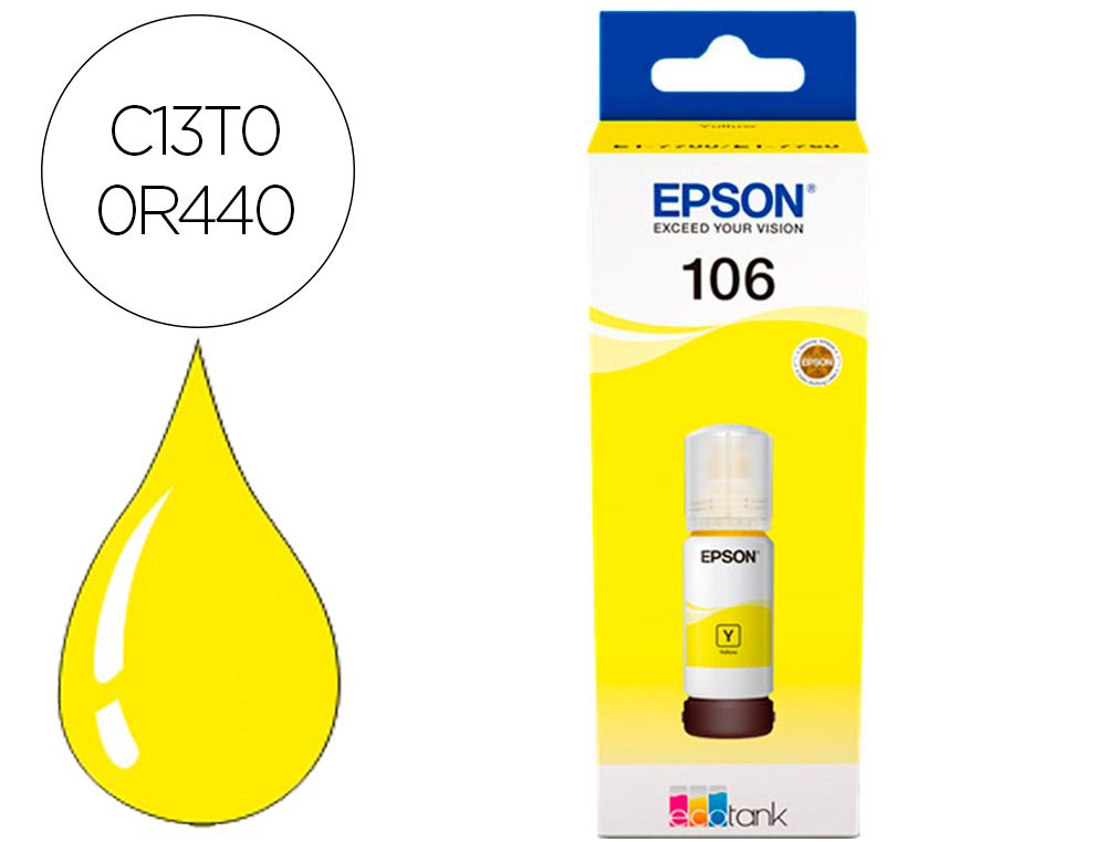 EPSON - Ink-jet 106 ecotank amarillo ink bottle et-7700 / et-7750 (Ref. C13T00R440)